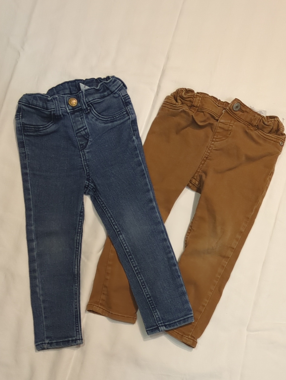 H&M Kids Pull-On Jeans in Blue Denim and Brown